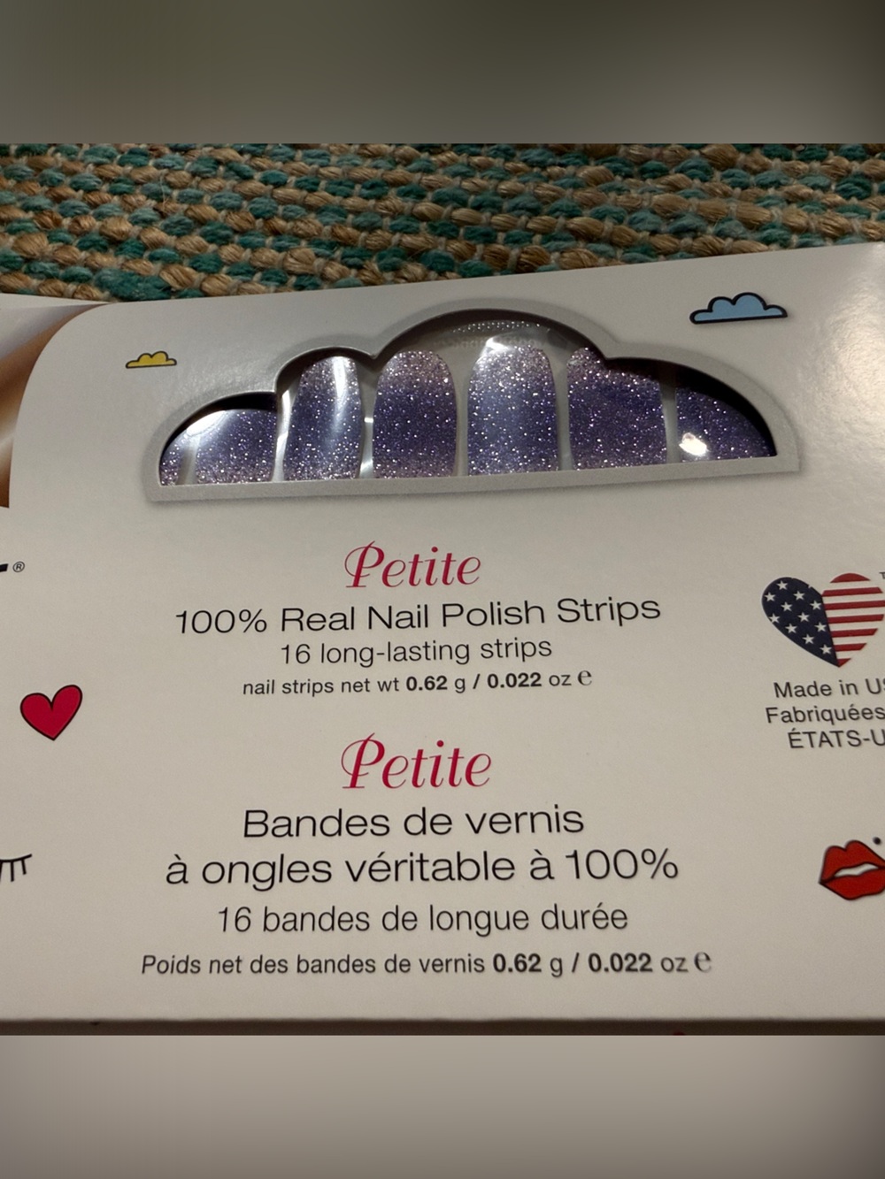 🎃Color Street Petite Glitter Nail Strips - Sparkling Lavender
